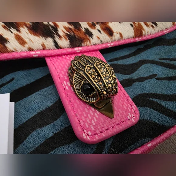 Kurt Geiger Wild Animal Print Leather & Calf Hair Shoulder Bag - New With Tags - Picture 7 of 15